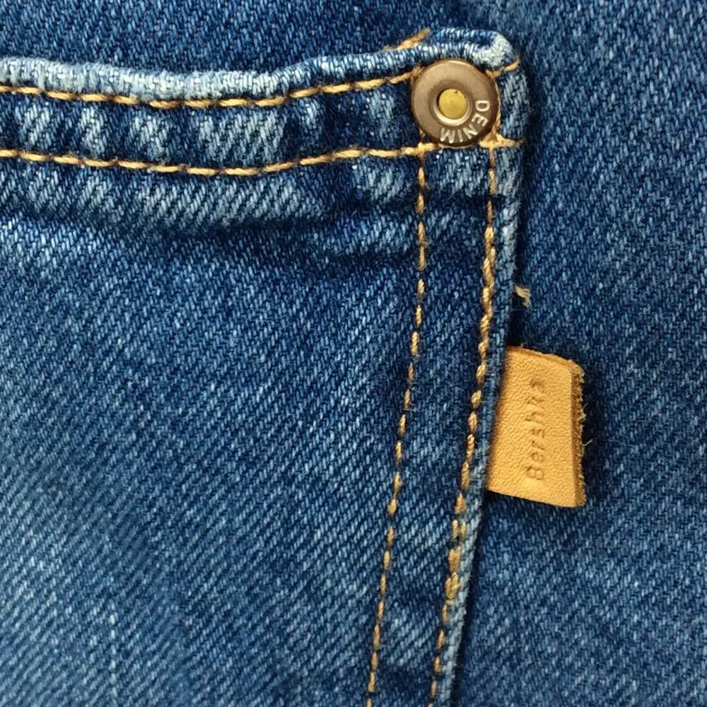 Bershka Denim Bib Shortalls Women's Size L Blue Distressed Cuffed Boho Festival